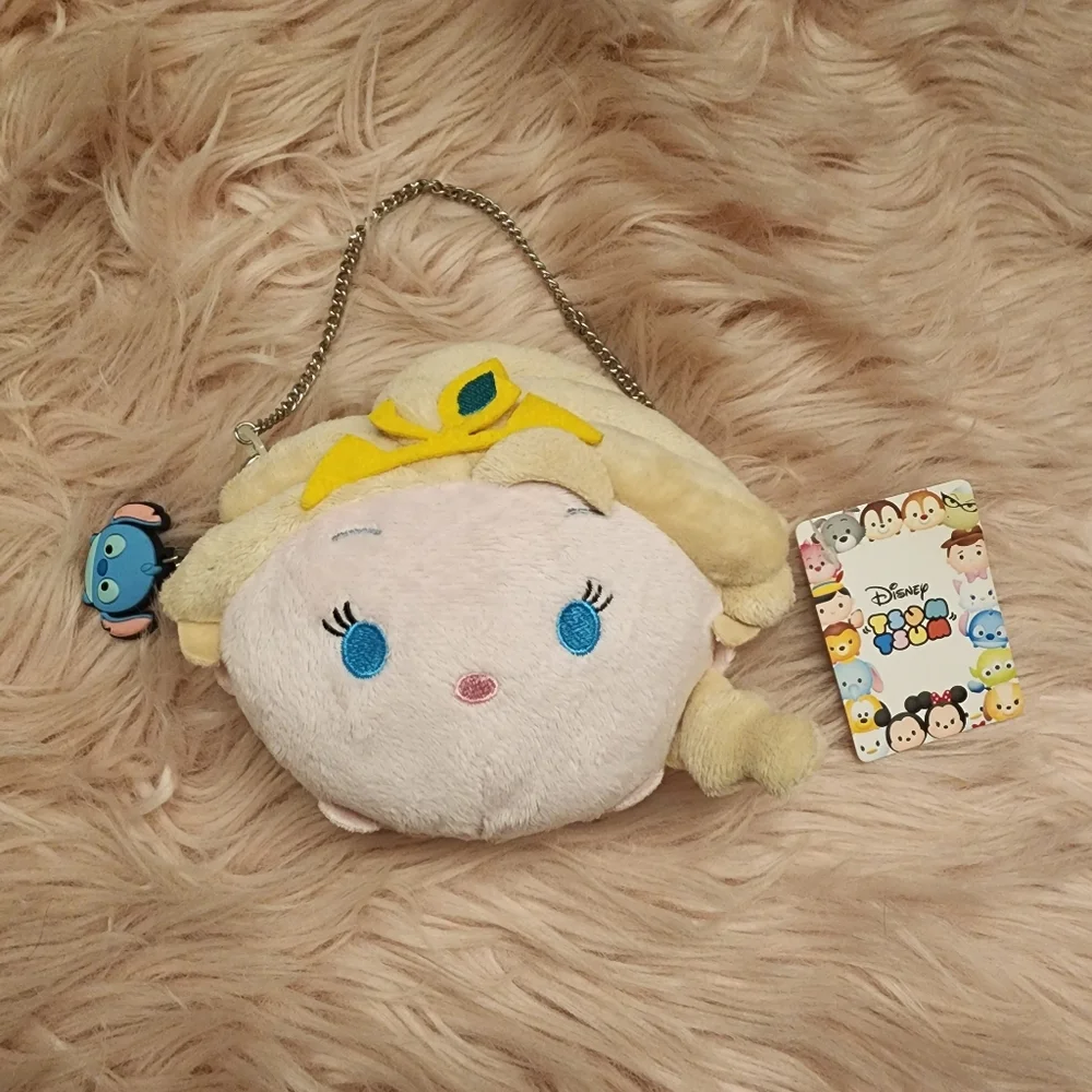 Disney Elsa tsum tsum mini plush pouch purse stitch zipper pull